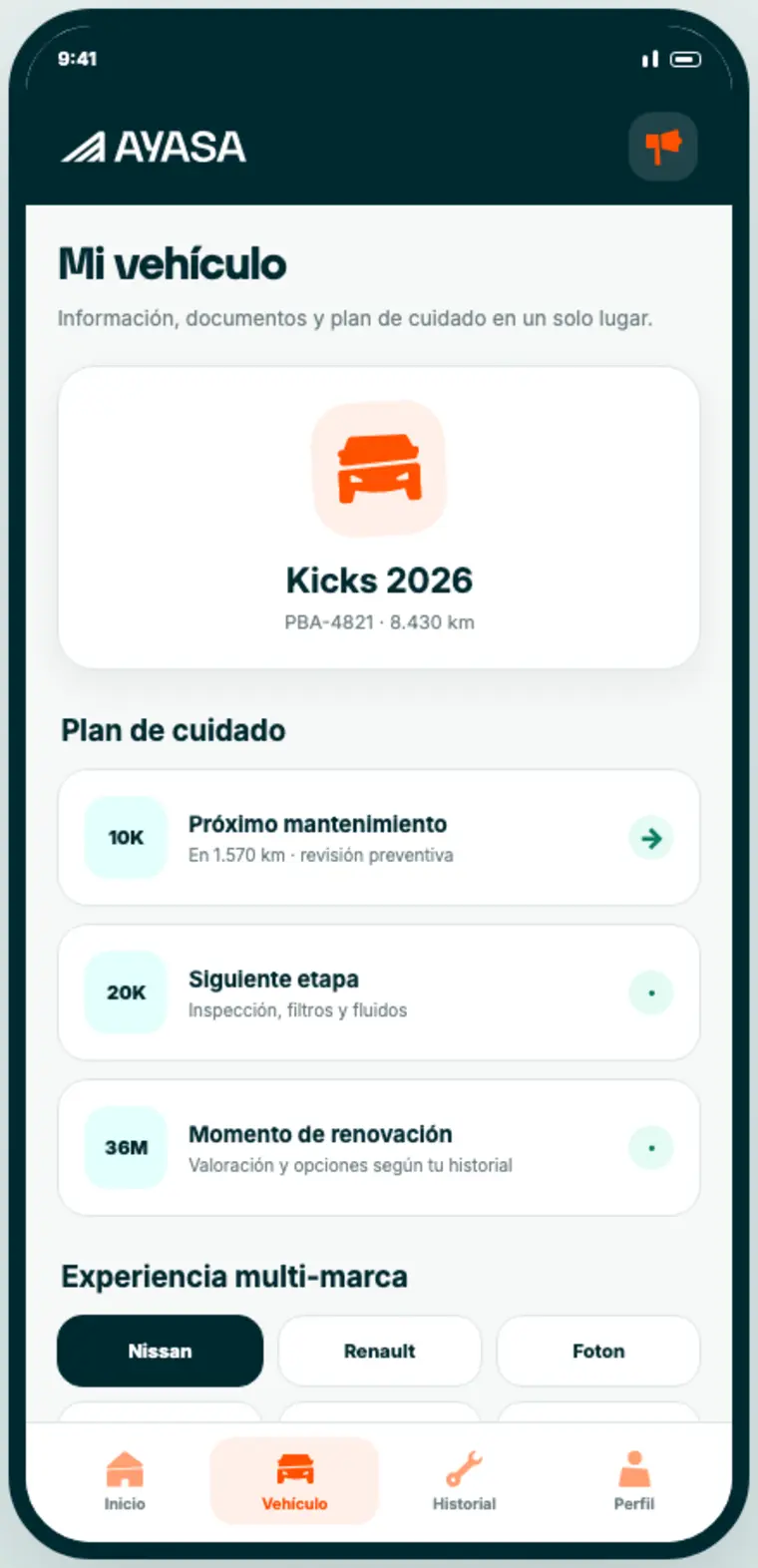 Plan de cuidado del vehículo en AYASA Contigo